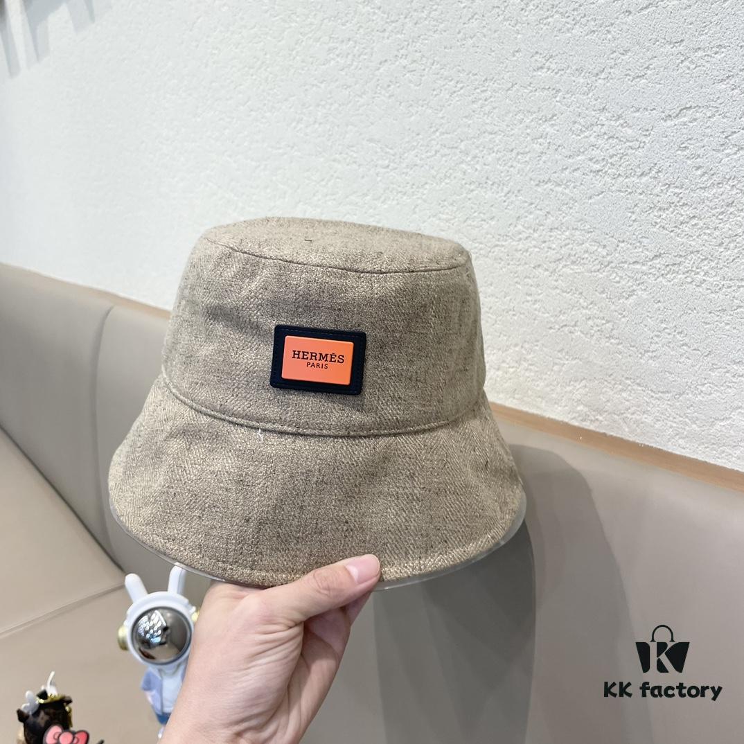 New Arrival HERMÈS (Hermes) 2024 Autumn Fisherman Hat for Men, Stylish and Versatile Everyday Streetwear Accessory