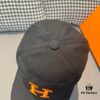 Box with Cloth Bag, HERMÈS Original Design Baseball Cap, Classic H, Authentic Mold Custom Made, Premium Canvas Fabric with Genuine Top Layer Leather, Original Factory Stainless Steel Adjustable Buckle, Exquisite Craftsmanship, Stylish and High Quality
