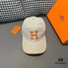 Box and Cloth Bag Included, HERMÈS Original Quality Baseball Cap, Classic H Design, Authentic Mold Custom Made, Premium Canvas Fabric with Genuine Top-Layer Leather, Original Factory Stainless Steel Adjustable Buckle, Exquisite Craftsmanship, Stylish and High Quality