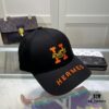 Hermes Limited Edition Embroidered Baseball Cap with Dust Bag, Original Lining, High Version, Breathable and Comfortable, Ultra UV Protection, Elegant Socialite Style