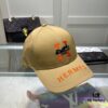 Hermes Limited Edition Embroidered Baseball Cap with Dust Bag, Original Lining, High Version, Breathable and Comfortable, Ultra UV Protection, Elegant Socialite Style