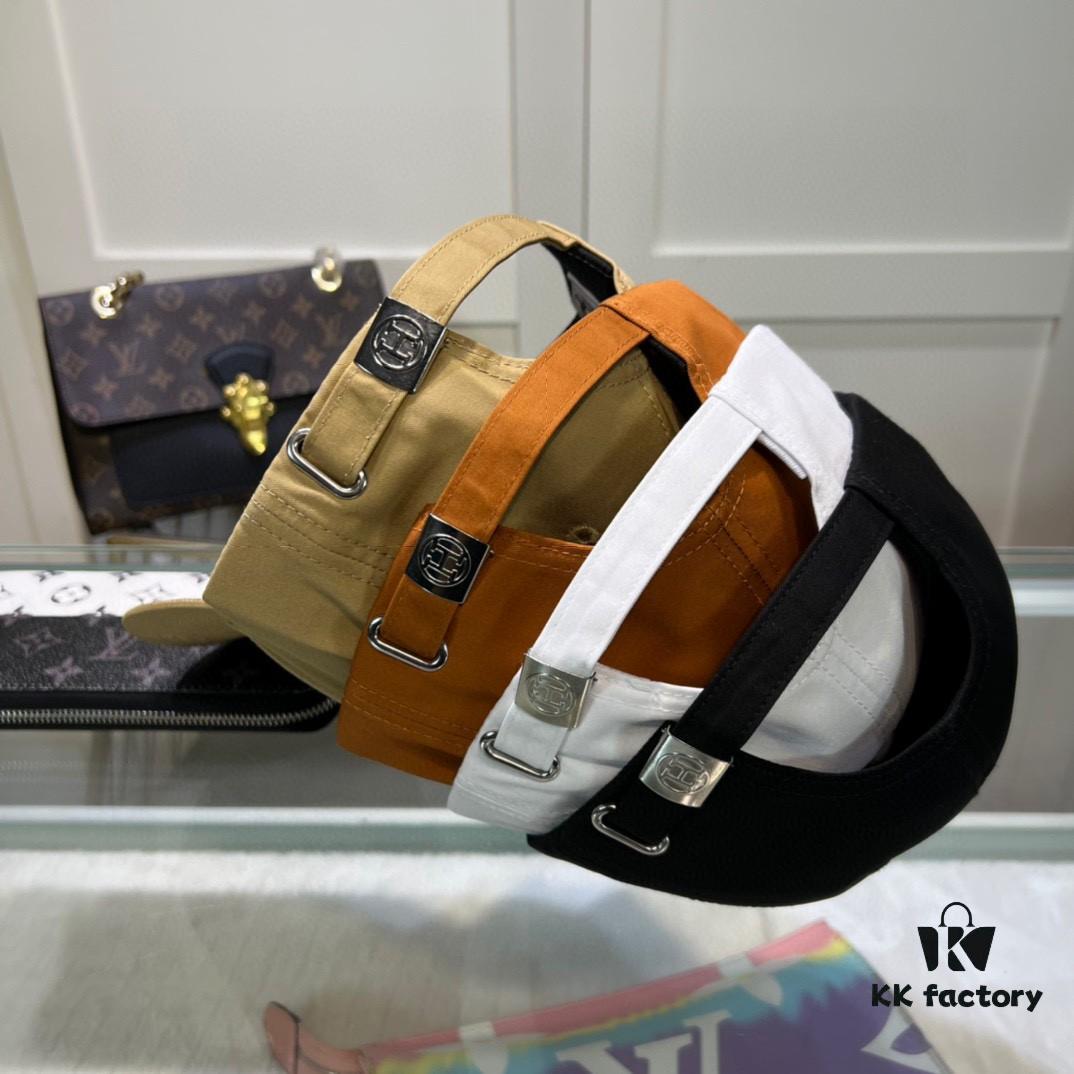 Hermes Limited Edition Embroidered Baseball Cap with Dust Bag, Original Lining, High Version, Breathable and Comfortable, Ultra UV Protection, Elegant Socialite Style