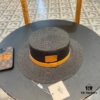 Hermès New Belt Style Straw Hat, Flat Top Fedora, Head Circumference 57cm