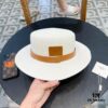 Hermès New Belt-Style Straw Hat, Flat-Crown Fedora, Head Circumference 57cm