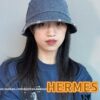 Hermes 2024 Fall/Winter 6cm Small Brim, American Vintage Washed Distressed Denim Fisherman Hat