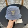 Hermes 2024 Fall/Winter 6cm Small Brim, American Vintage Washed Distressed Denim Fisherman Hat