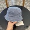 Hermes 2024 Fall/Winter 6cm Small Brim, American Vintage Washed Distressed Denim Fisherman Hat