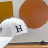 New Arrival HERMÈS (Hermes) Latest Original Quality Baseball Cap, Color-Blocked H Design, Authentic Mold Customized, Premium Breathable Canvas Fabric with Original Steel Adjustable Buckle, Exquisite Craftsmanship, Stylish and High-Quality