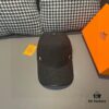 Box with Cloth Bag, HERMÈS Original Design Baseball Cap, Classic H, Authentic Mold Custom-Made, Premium Canvas Fabric with Genuine Top-Layer Leather, Original Factory Stainless Steel Adjustable Buckle, Exquisite Craftsmanship, Fashionable and Handsome, Superior Quality! Hat, Fisherman Cap, Baseball Cap, Knit Cap