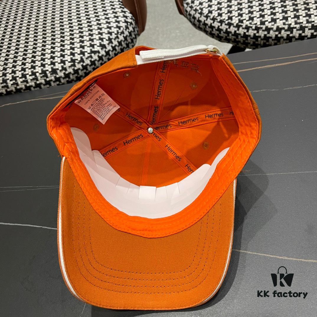 Hermes Baseball Cap 2024, Official Website Original Lining, High-Version Breathable and Comfortable Sun Protection Hat with Elegant Ladylike Style