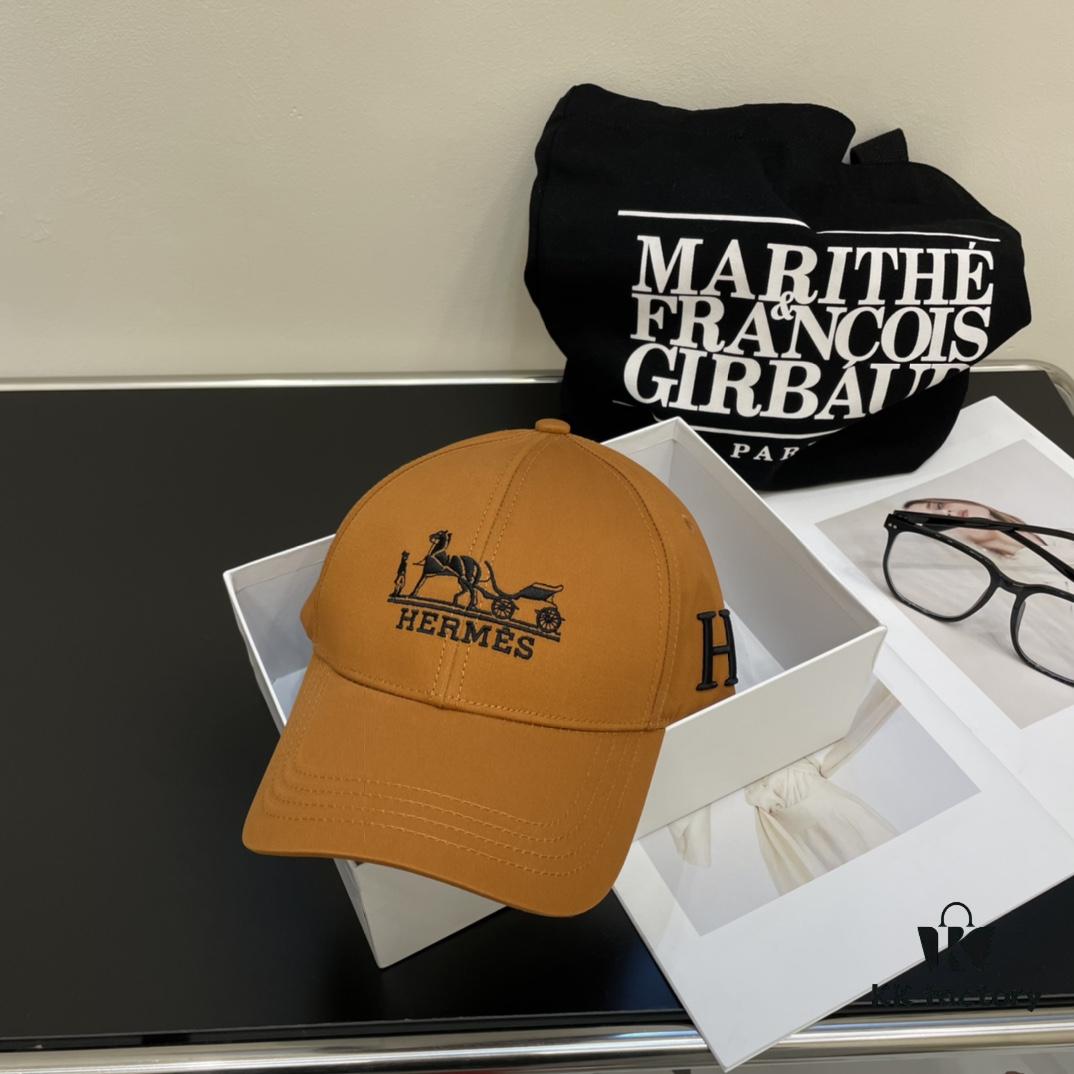 New Arrival HERMÈS (Hermes) Latest Original Single Baseball Cap, Color-Blocked H Design, Authentic Mold Custom Made, Premium Breathable Canvas Fabric with Original Factory Stainless Steel Adjustable Buckle, Exquisite Craftsmanship, Stylish and Handsome, Superior Quality