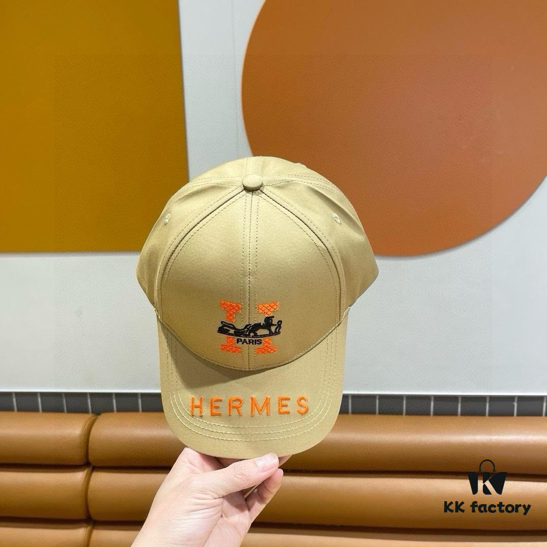 New Arrival HERMÈS Latest Original Order Baseball Cap, Color-Blocked H, Authentic Mold Customized, Premium Breathable Canvas Fabric with Original Factory Stainless Steel Adjustable Buckle, Exquisite Craftsmanship, Stylish and Handsome, Exceptional Quality