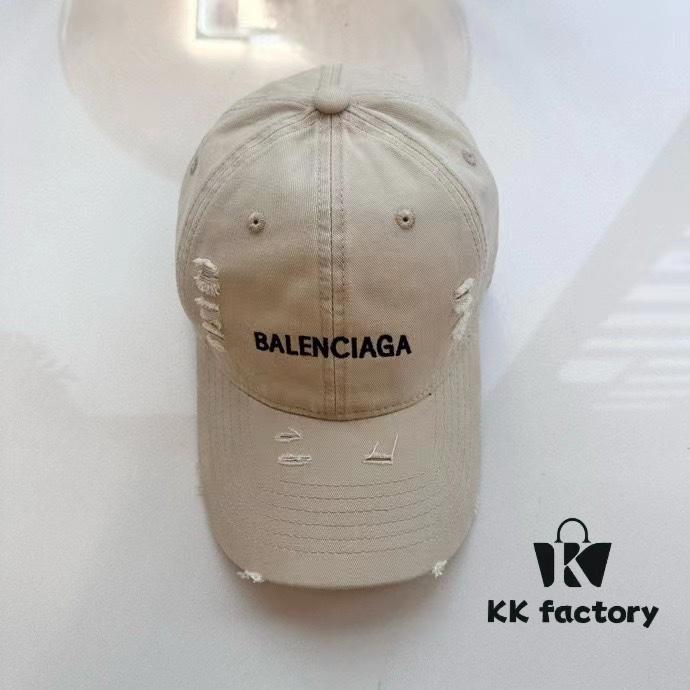 Balenciaga New Arrival Distressed Washed Cotton Baseball Cap, Stylish Unisex Design