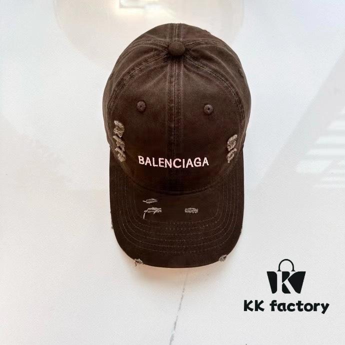 Balenciaga New Arrival Distressed Washed Cotton Baseball Cap, Stylish Unisex Design