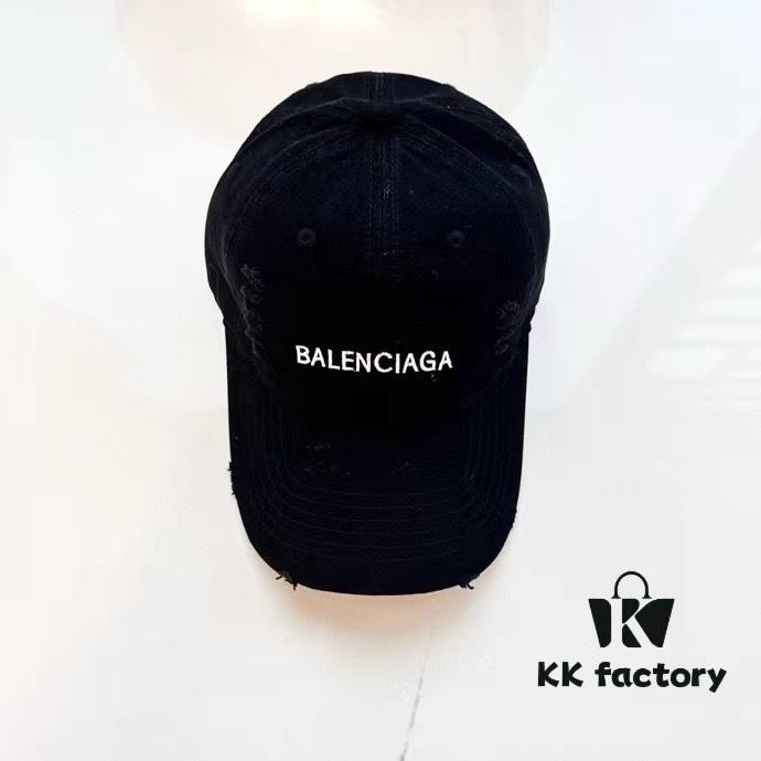Balenciaga New Arrival Distressed Washed Cotton Baseball Cap, Stylish Unisex Design