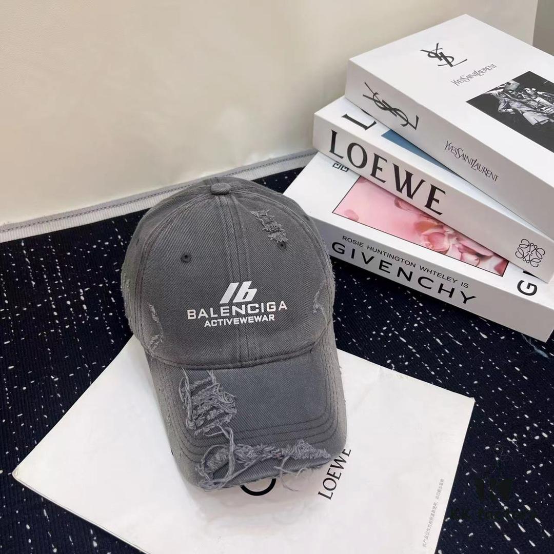 Balenciaga New Arrival Distressed Washed Cotton Baseball Cap, Stylish Unisex Design
