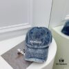 Balenciaga New Denim Baseball Cap with Distressed Hole Design