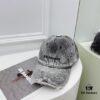 Balenciaga New Denim Baseball Cap with Distressed Hole Design