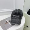 Balenciaga New Denim Baseball Cap with Distressed Hole Design