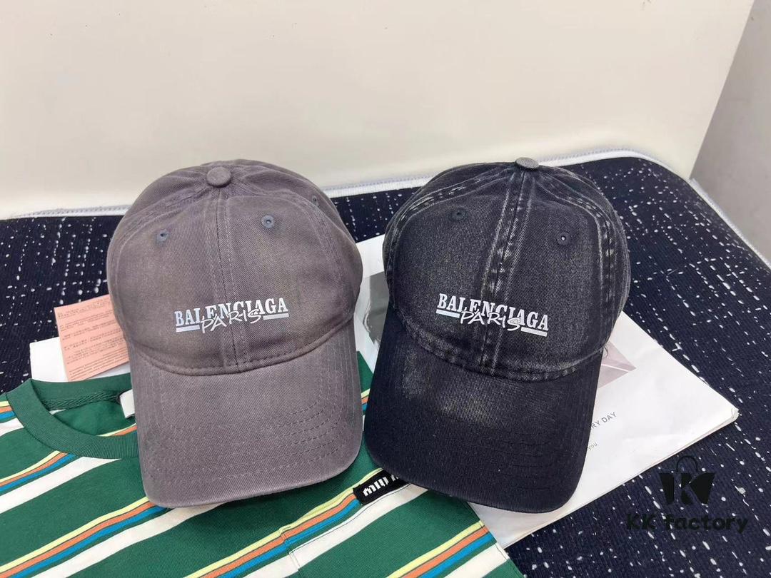 Balenciaga New Style Washed Cotton Baseball Cap, Fashionable and Unique Design