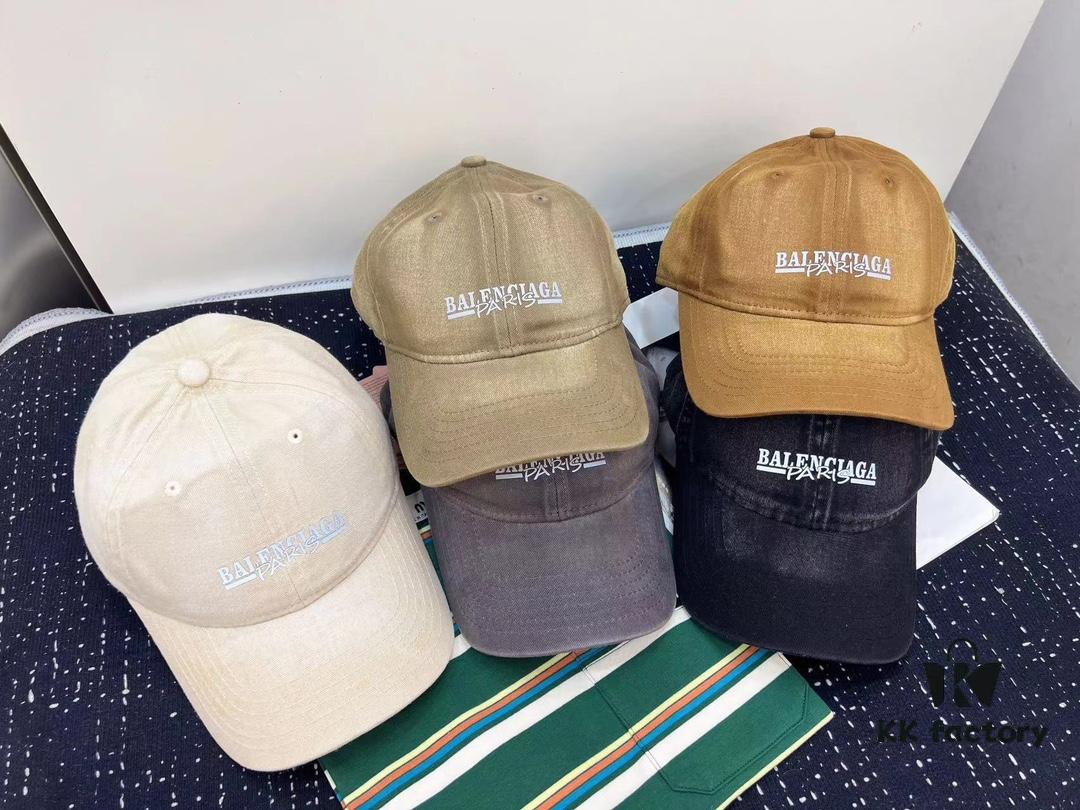Balenciaga New Style Washed Cotton Baseball Cap, Fashionable and Unique Design