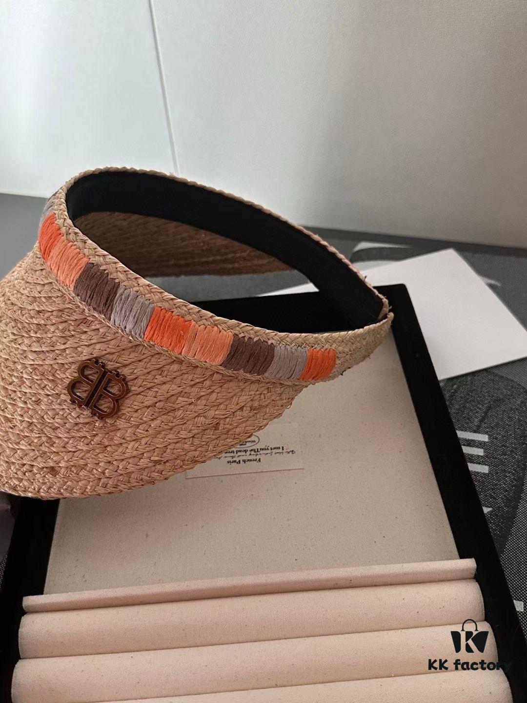 Balenciaga New Ethnic Style Sun Hat Woven Straw Cap