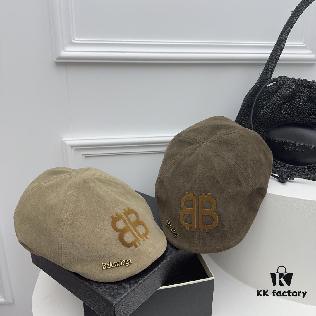 Balenciaga New Arrival ✓ Beige Vintage-Style Forward Cap, Early Autumn Suede Fabric with Exceptional Texture 🤎🖤