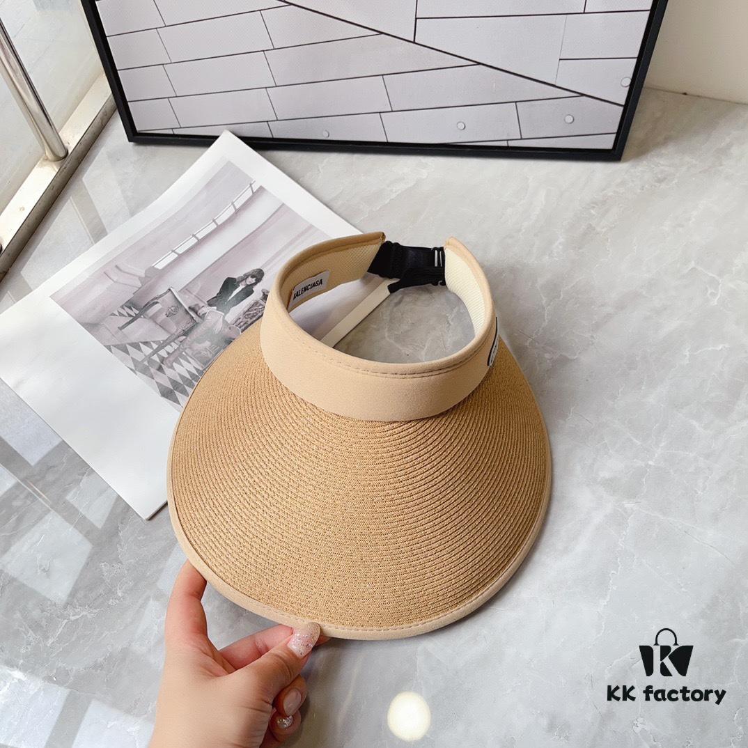 Balencia ~ New Arrival Straw Wide-Brimmed Open Top Hat