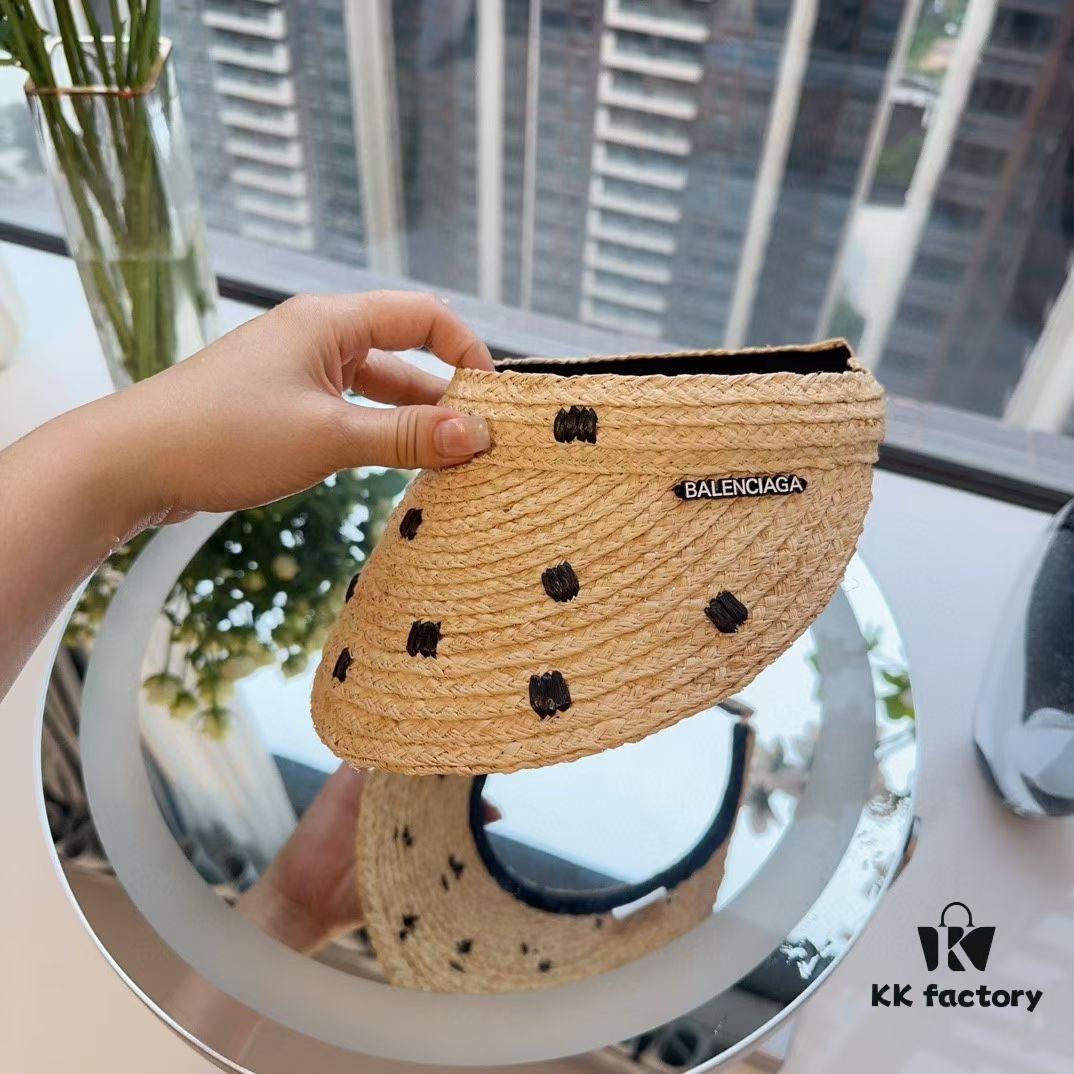 Balenciaga New Ethnic Style Sun Hat in Braided Straw