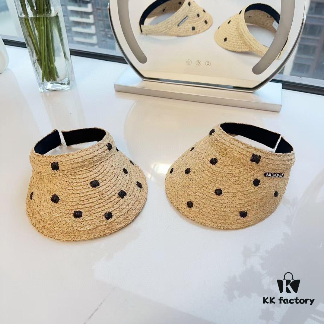 Balenciaga New Ethnic Style Sun Hat in Braided Straw