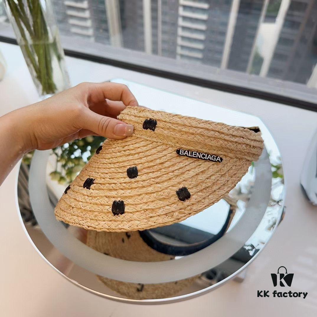 Balenciaga New Ethnic Style Sun Hat in Braided Straw