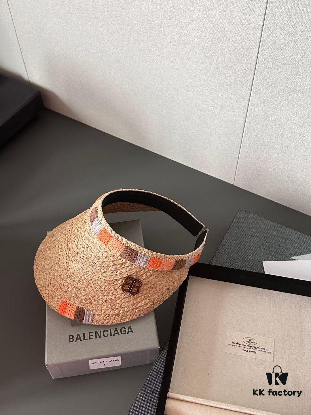 Balenciaga New Ethnic Style Sun Hat Straw Weaving Fedora