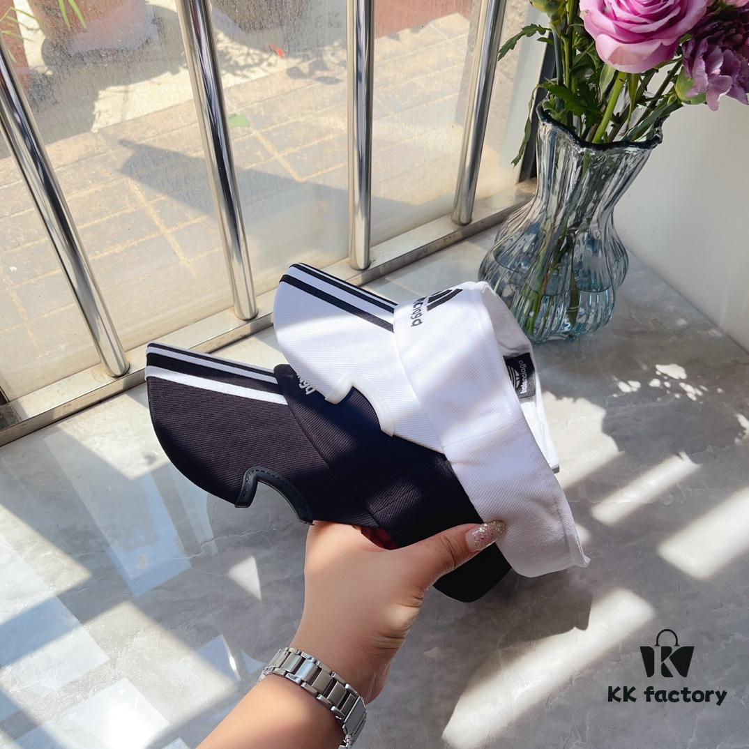 Balencia ~ New Irregular Cut-off Bucket Hat with Embroidered Letters, a Must-have for Running