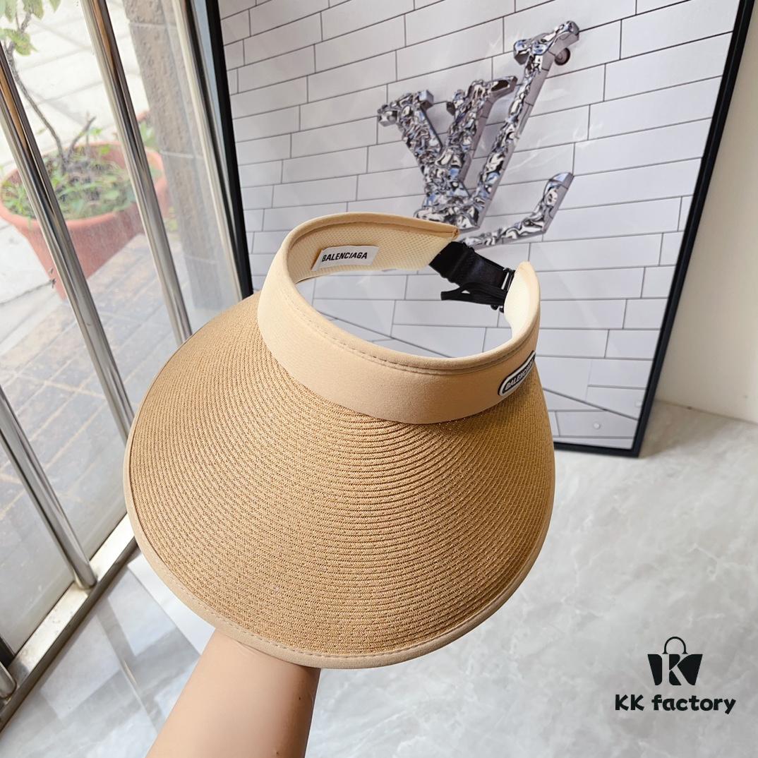 Balencia ~ New Straw Wide-Brimmed Open-Crown Hat