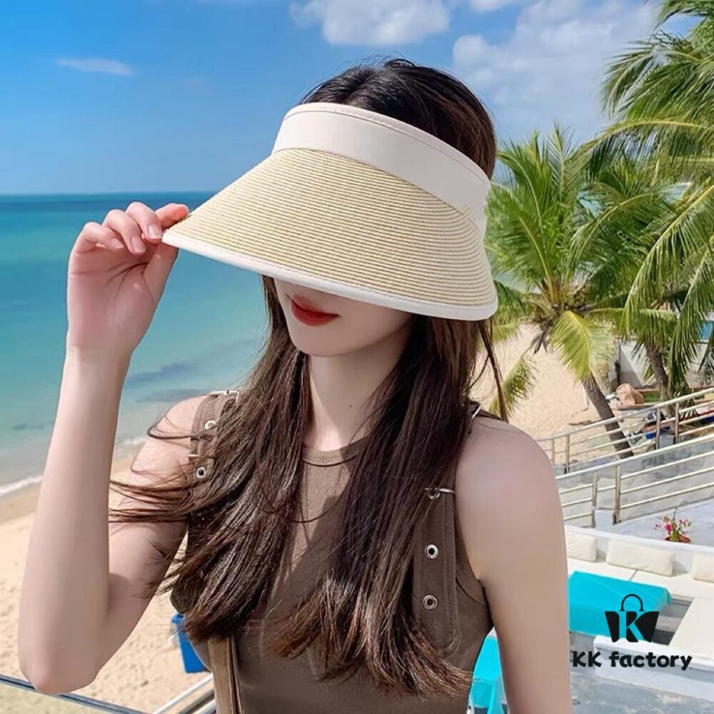 Balencia ~ New Straw Sun Hat with Open Top