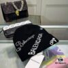 Balenciaga Letter Logo Knit Hat, Unisex Winter Beanie with Dust Bag
