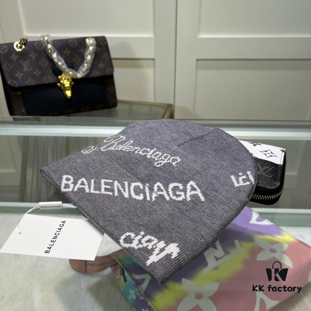Dust Bag Included Paris Fashion House Balenciaga Stock Available High-Quality Knit Beanie with Letter Logo for Autumn and Winter Unisex Warm Comfortable Elegant Style