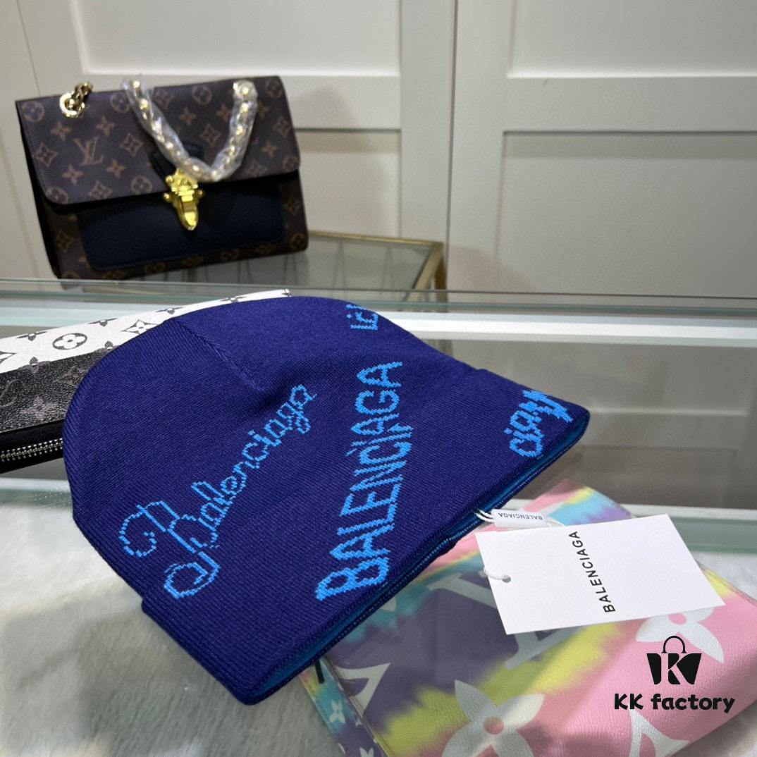 Dust Bag Included Paris Fashion House Balenciaga Stock Available High-Quality Knit Beanie with Letter Logo for Autumn and Winter Unisex Warm Comfortable Elegant Style