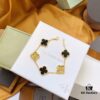 Van Cleef & Arpels 2019 New Arrival, 50th Anniversary Limited Edition Five-Flower Mother-of-Pearl Bracelet in Black Onyx and Gold