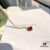 Van Cleef & Arpels Sweet Alhambra Heart Pendant, Rose Gold with Red Jasper