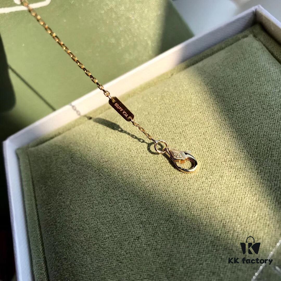 925 Sterling Silver VCA Cleef & Arpels Alhambra Bracelet Mini Four-Leaf Clover