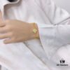 VCA Gold Stripe Four-Leaf Clover Bracelet