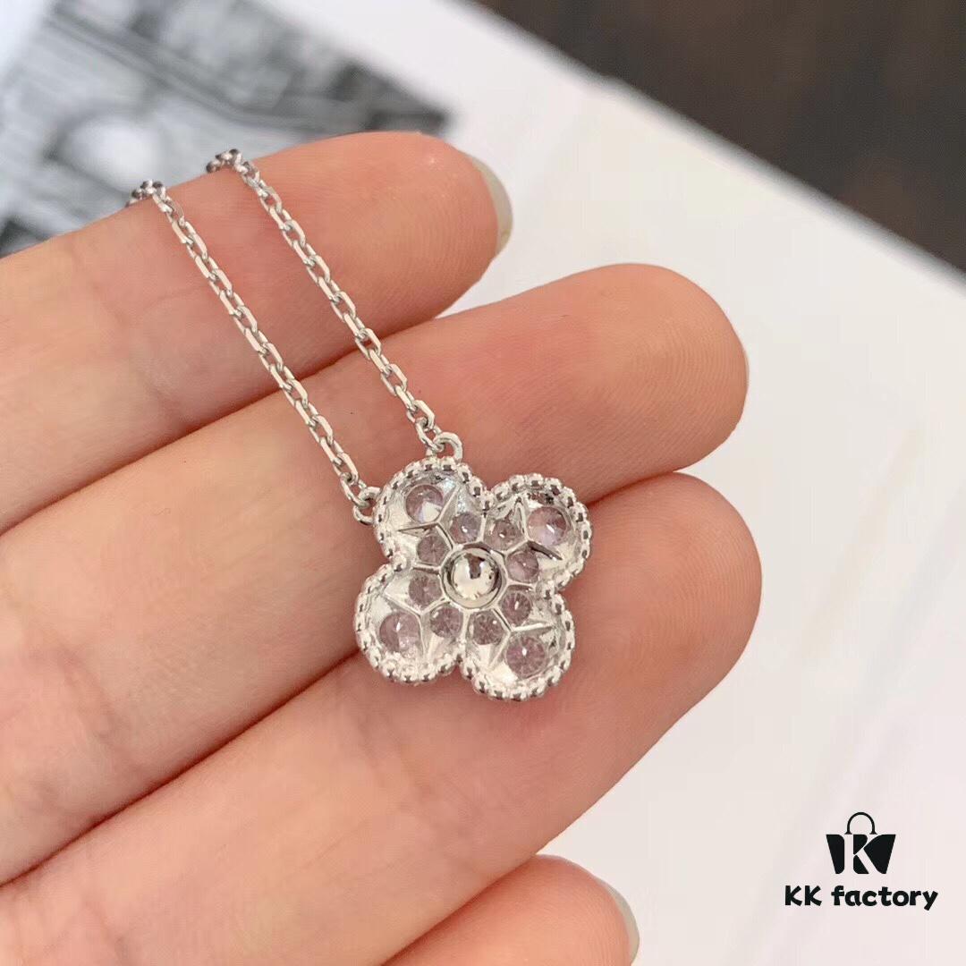 VCA Full Diamond 5-Flower Clover Necklace