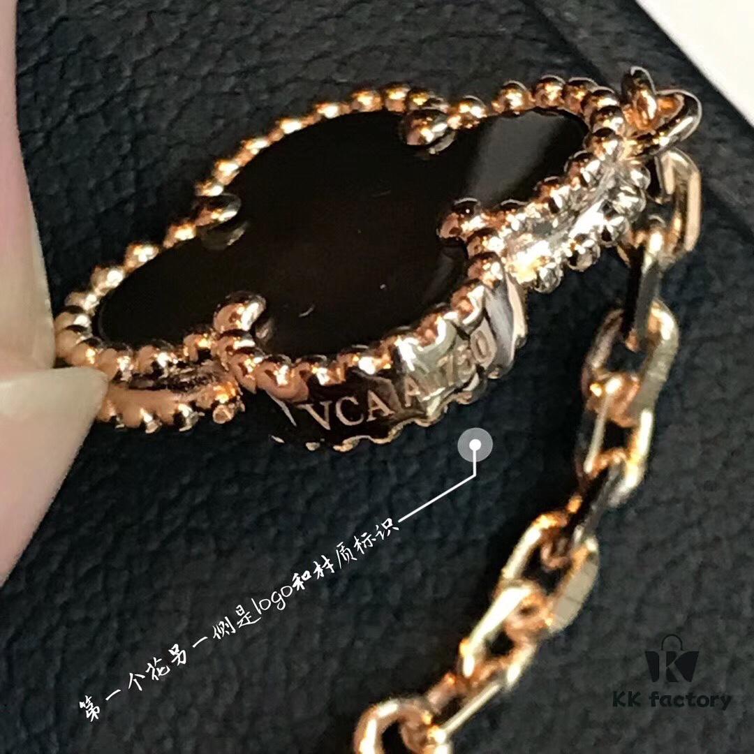 VCA Lucky Gray Pearl and Full Diamond Five-Leaf Clover Bracelet, Supreme Silver Version, Extremely Rare and Difficult to Produce