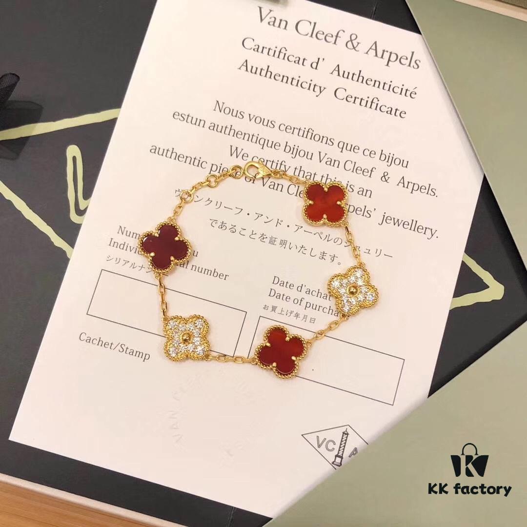 VCA Four-Leaf Clover Diamond-Paved Bracelet