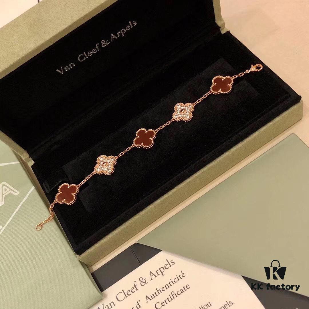 VCA Four-Leaf Clover Diamond-Paved Bracelet