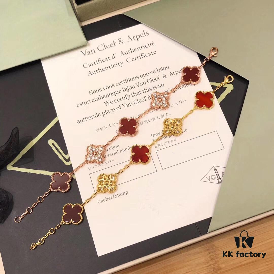 VCA Four-Leaf Clover Diamond-Paved Bracelet