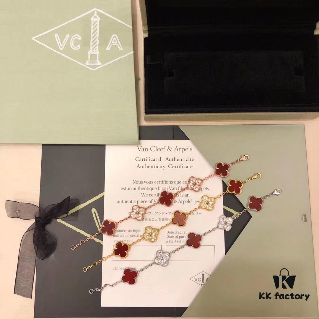 VCA Four-Leaf Clover Diamond-Paved Bracelet