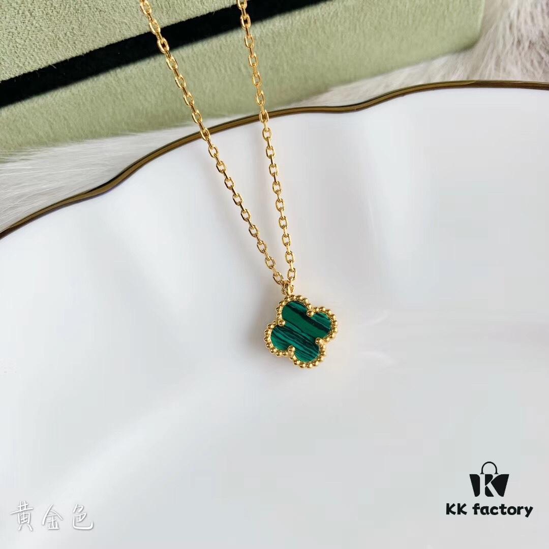 Mini Small Clover Necklace Made of Fine Silver, Crafted Like 18K Gold Authentic Pieces with VCA Au750 Engraving