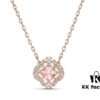 Swarovski Rose Gold Four-Leaf Clover Dancing Heart Necklace